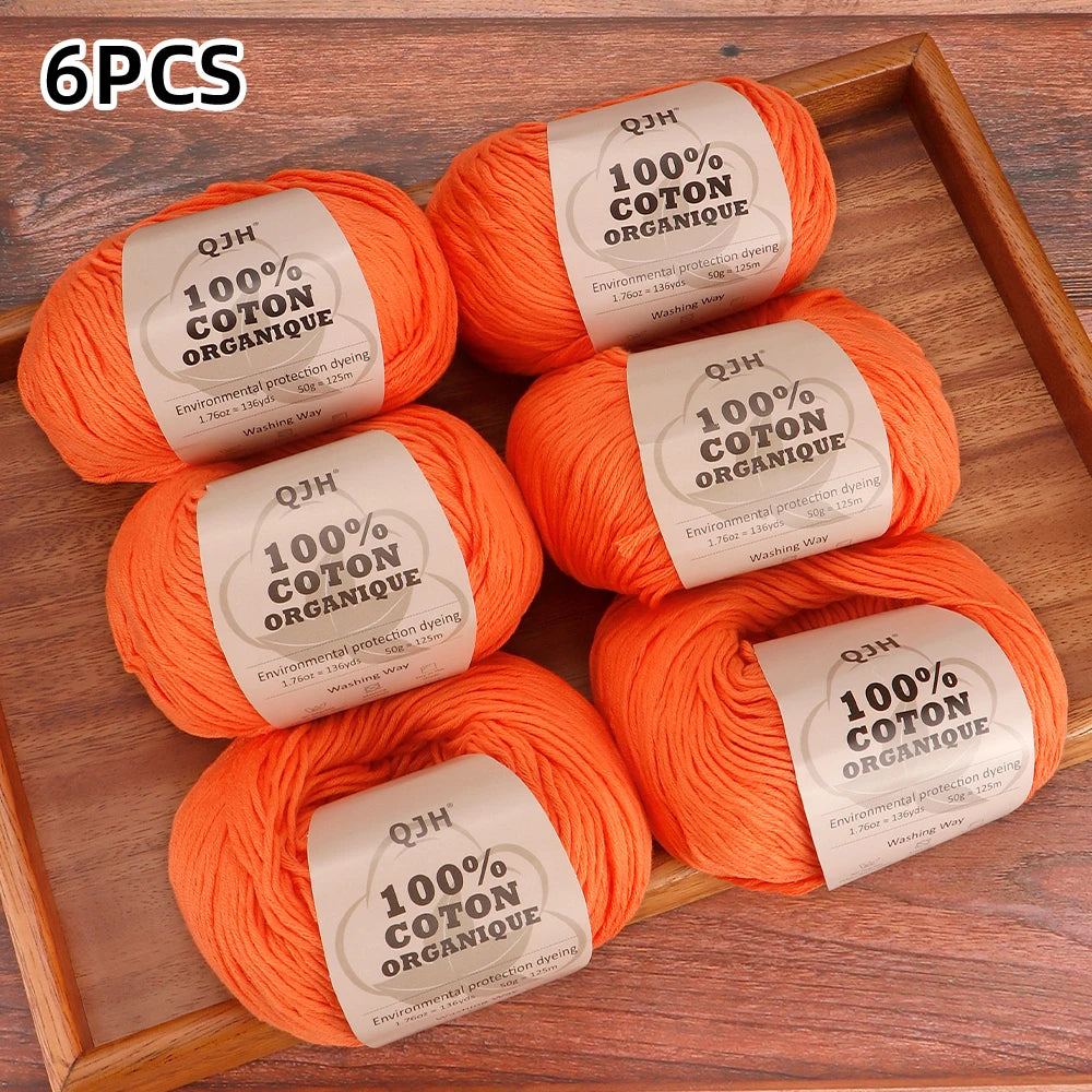 6pcs Cotton Soft Breathable Yarn