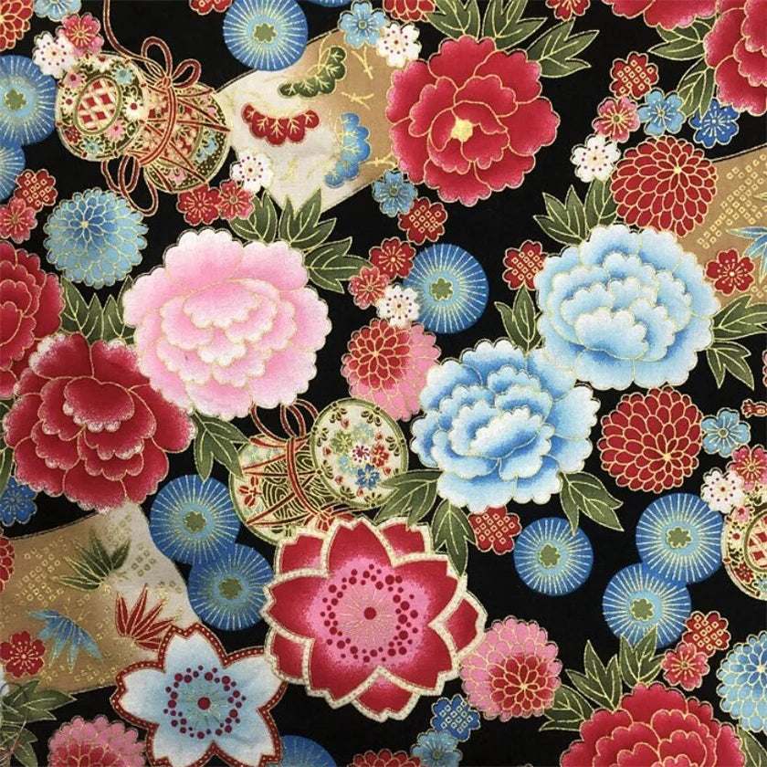 Japanese Style Kimono Bronzed Cotton Fabric