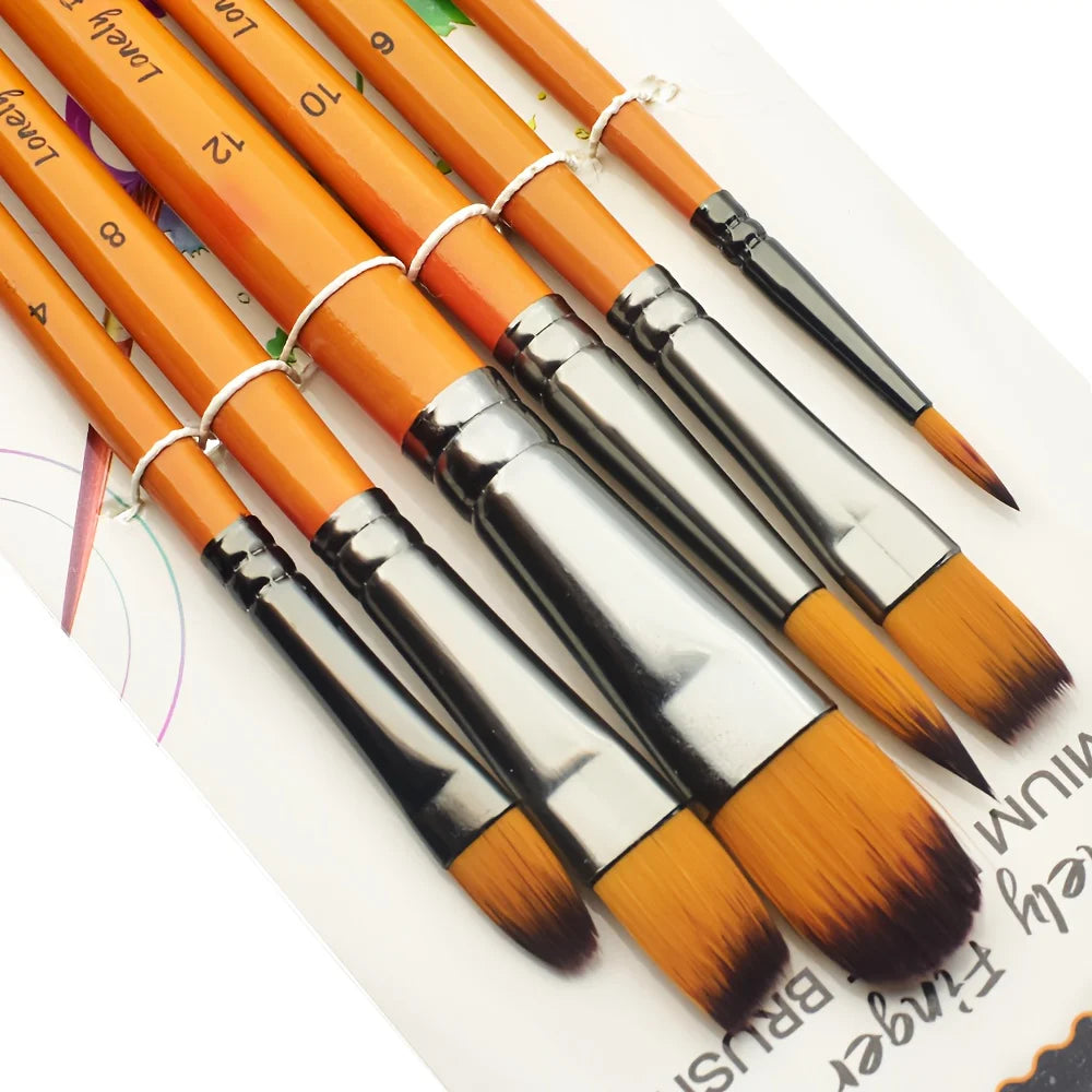 6pcs Artist Paint Brush Set Professional Anti-Shedding