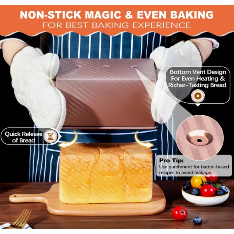 Rectangle  Loaf Pan with Sliding Lid for Sourdough Bread Making