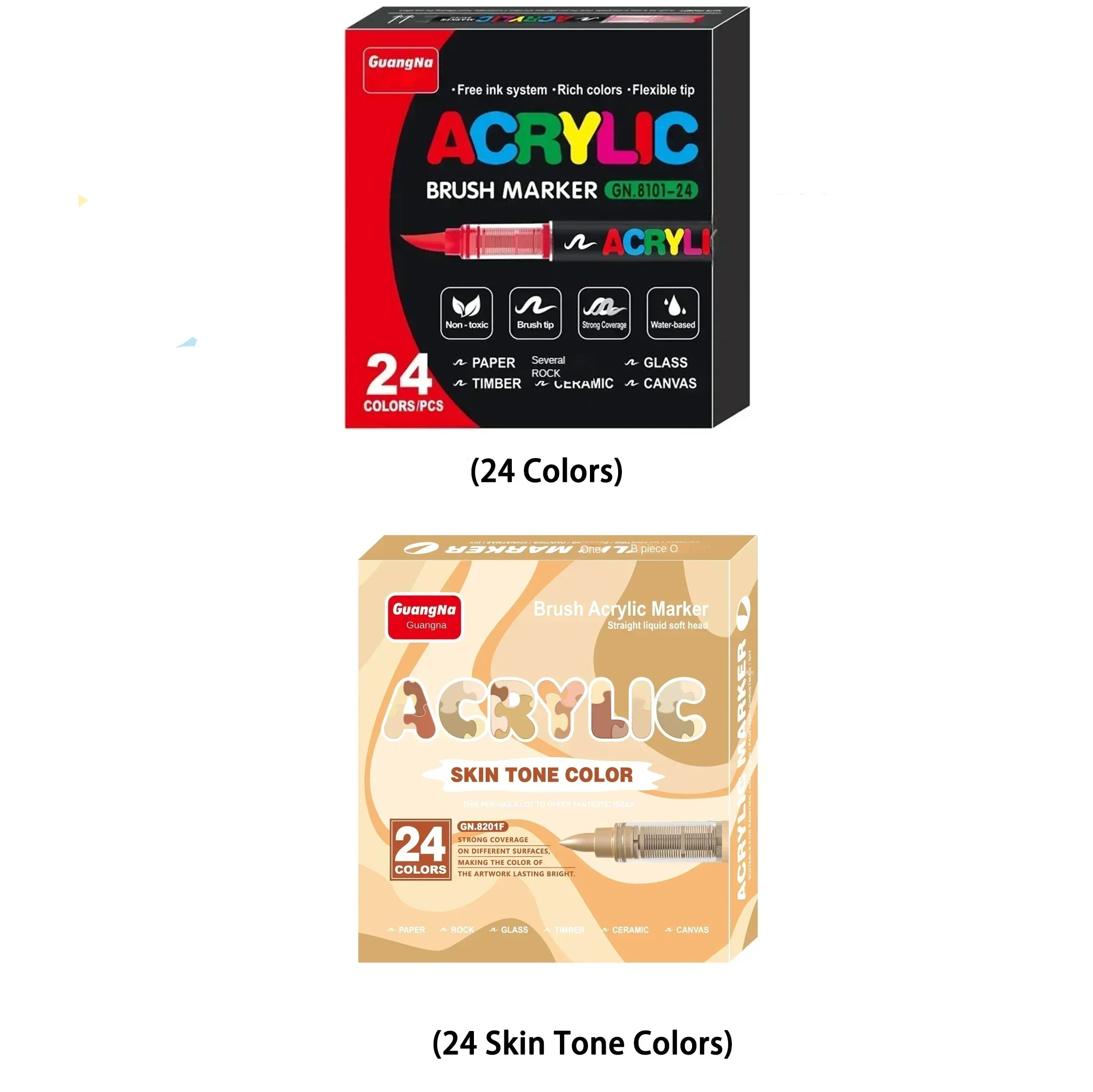 360/12 Colors Acrylic Paint Pens Markers Brush Tip