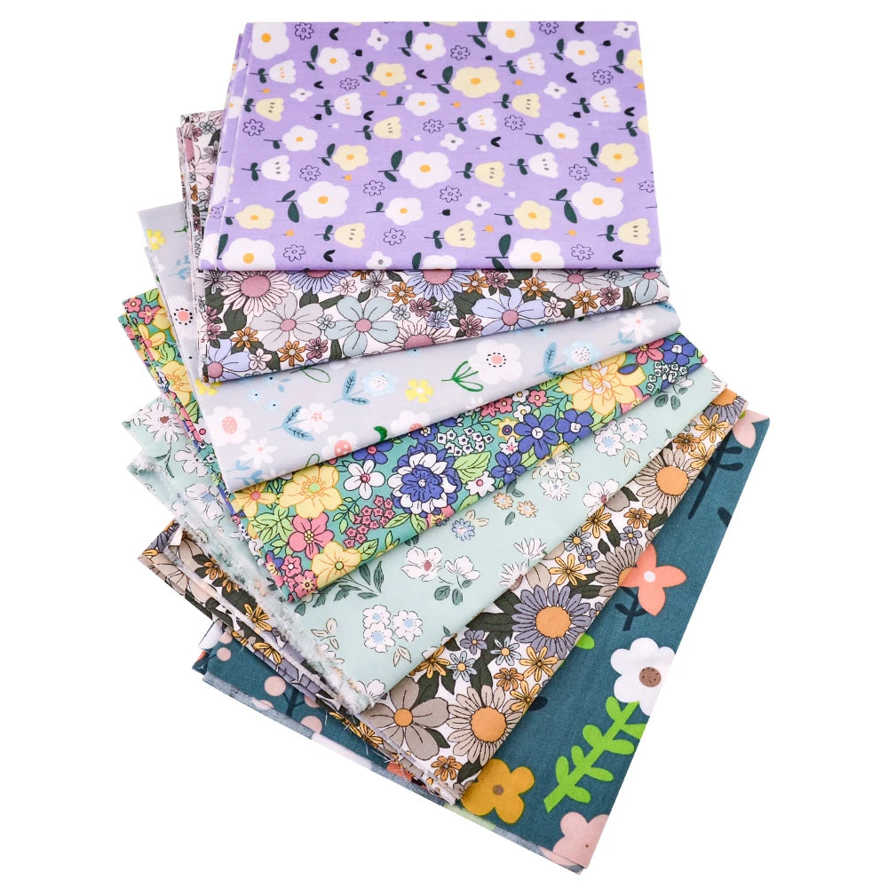40/50*50cm 6-8 PCS Candy Color Floral Fat Quarter Fabric Bundles