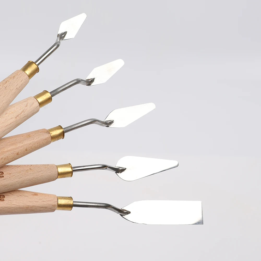 5pcs/set Painting Palette Stainless Steel Art Spatula