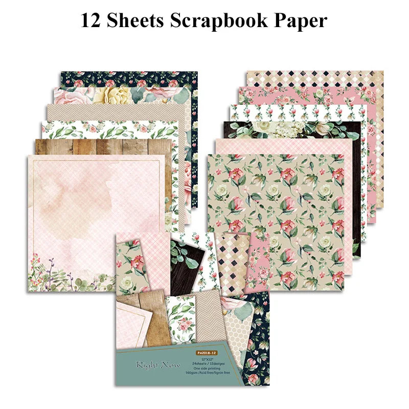 12 Sheet Scrapbook Paper 30x30cm