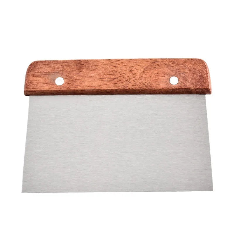Stainless Steel Dough Cutter Scraper with Wooden Handle