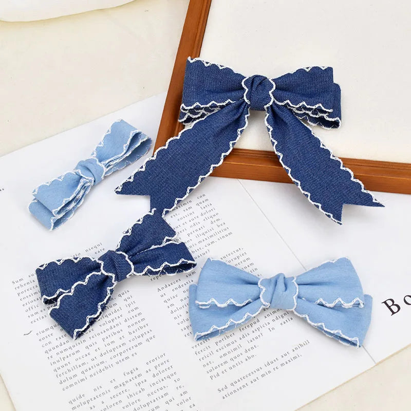 40mm 25mm 1.5" 1" Denim Fabric Ribbons