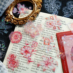 30pcs PET Transparent Stickers Plant Flowers Decorative Labels Scrapbooking