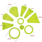 10Pcs Acrylic Template Set Quilting Template Free Motion Sewing Ruler