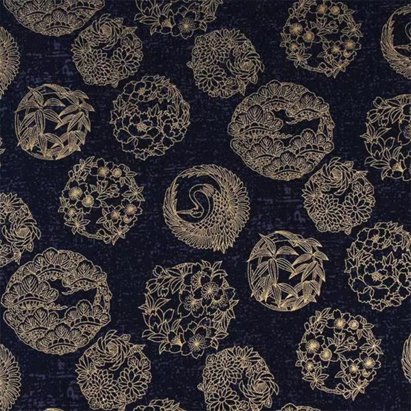 Japanese Style Kimono Bronzed Cotton Fabric
