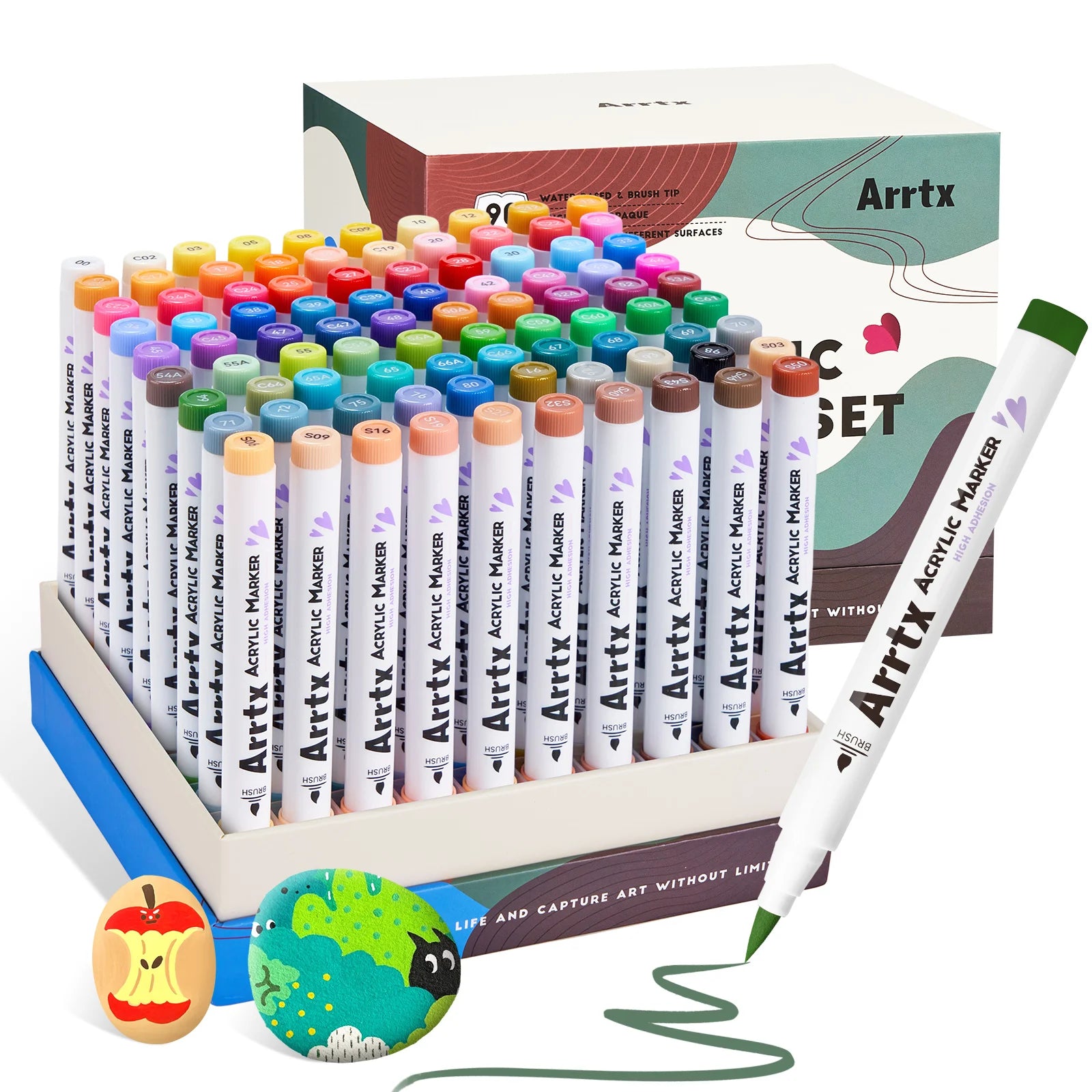 Arrtx 60 Colors Paint Markers Paint Pens