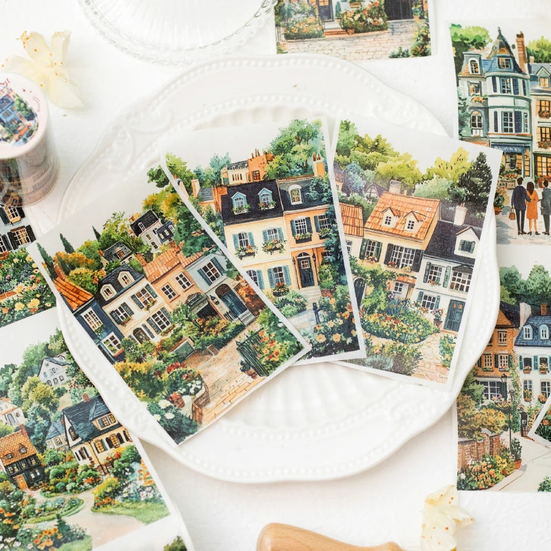 2m/roll City Landscape Washi Stickers