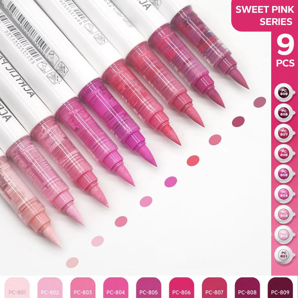 Acrylic Brush Markers Set