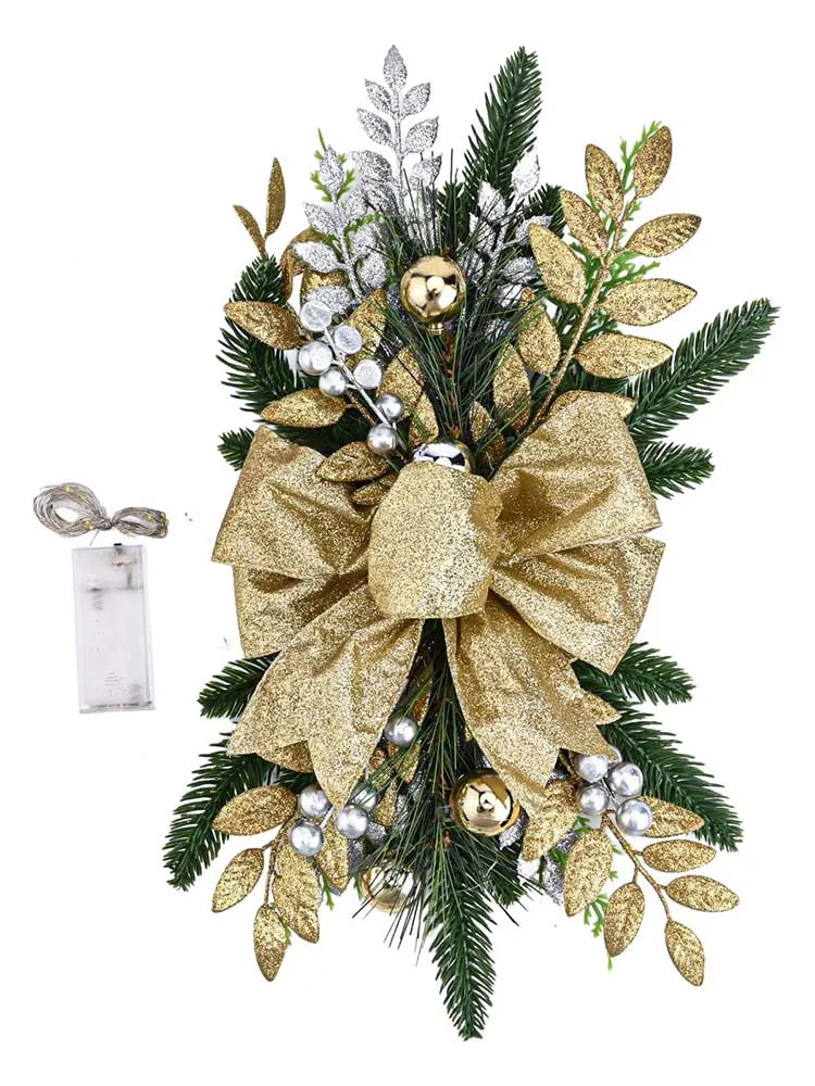 Christmas Staircase Decoration Wreath LED Decoration