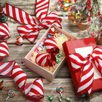 Stripe Red White Ribbon