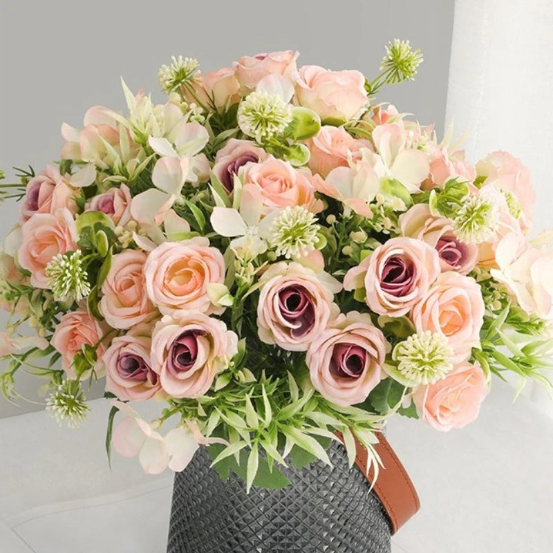 Artificial Flowers Silk Rose Wreath