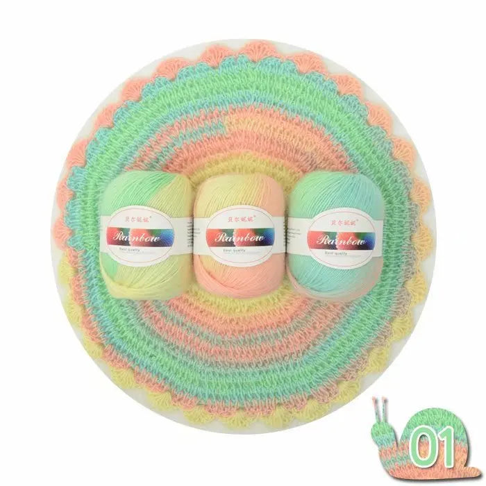 Dyed Rainbow Wool Yarn