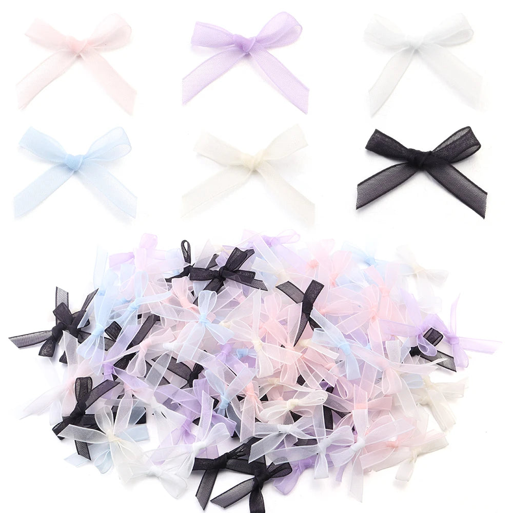 20pcs/lot Colorful Organza Mini Ribbon Bow