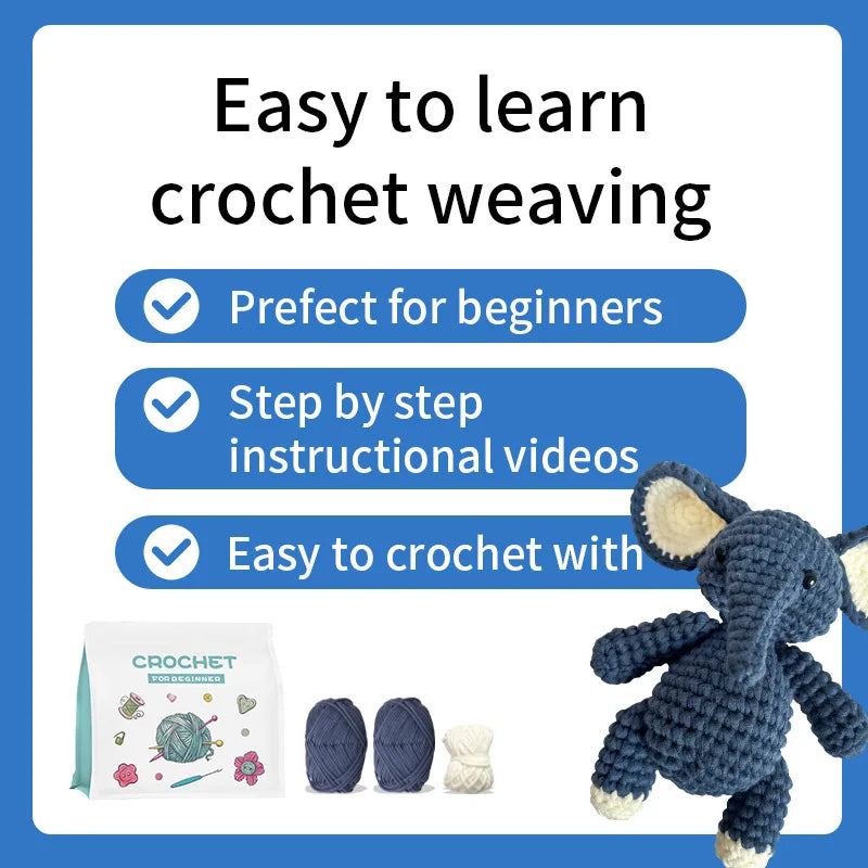 Crochet Kit for Beginners Crochet Animal Kit Elephant