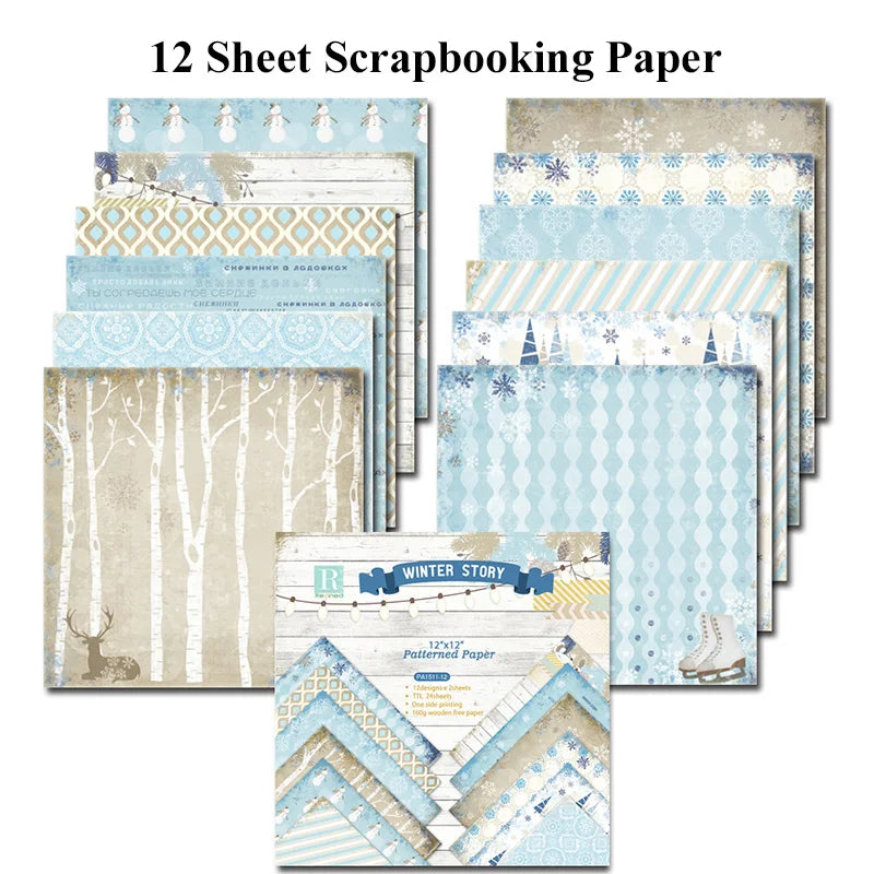 12 Sheet Scrapbook Paper 30x30cm