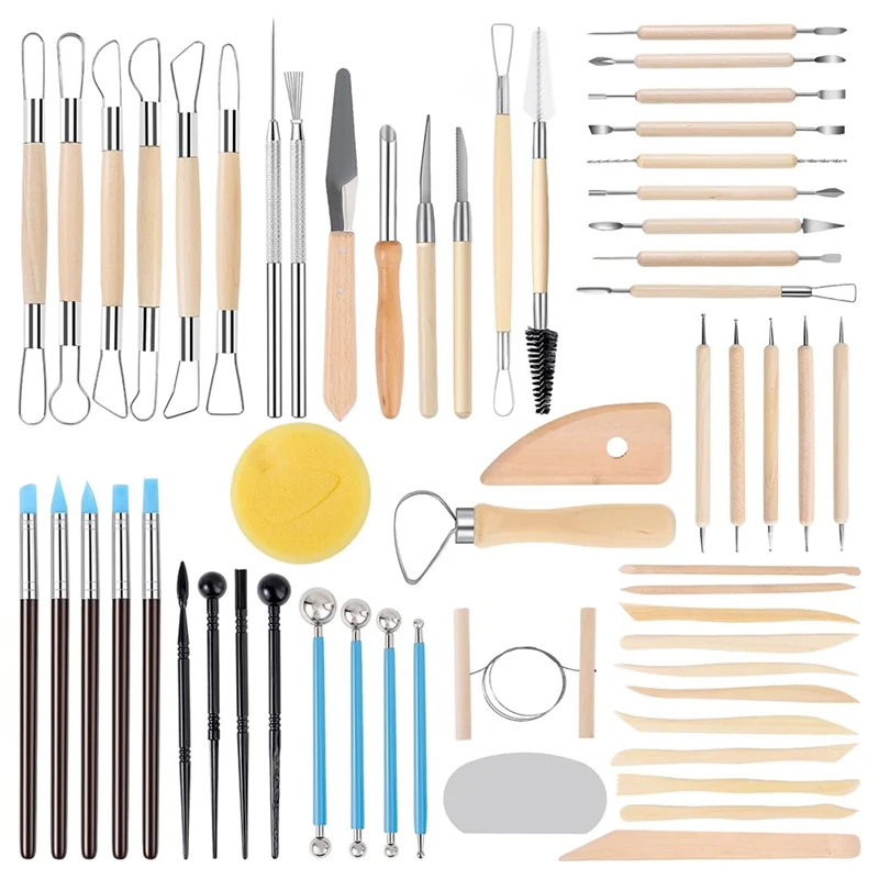 Pottery Tools Set 57 PCS For Clay Carving