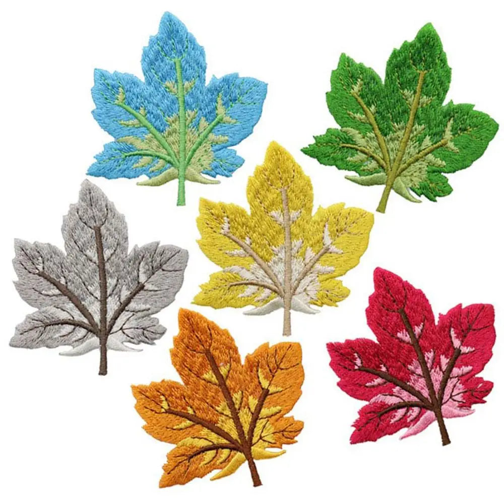 Unique Applique Stickers Colorful Maple Leaf