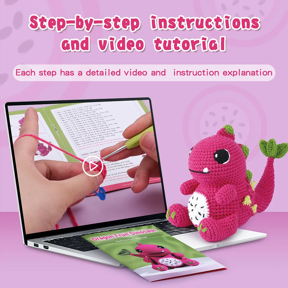 BUDDUR Dinosaur Crochet Knitting Kit