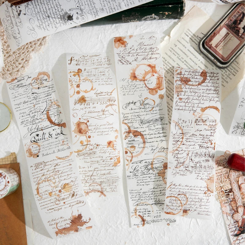 70mm * 200cm/roll retro style text manuscript theme Washi tape