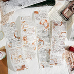 70mm * 200cm/roll retro style text manuscript theme Washi tape