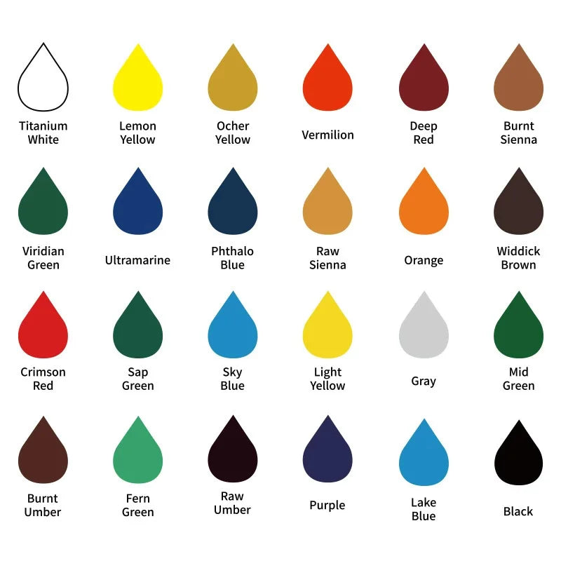 Acrylic Paints Set - 12/24 Colors 6ml Art Painting Kit