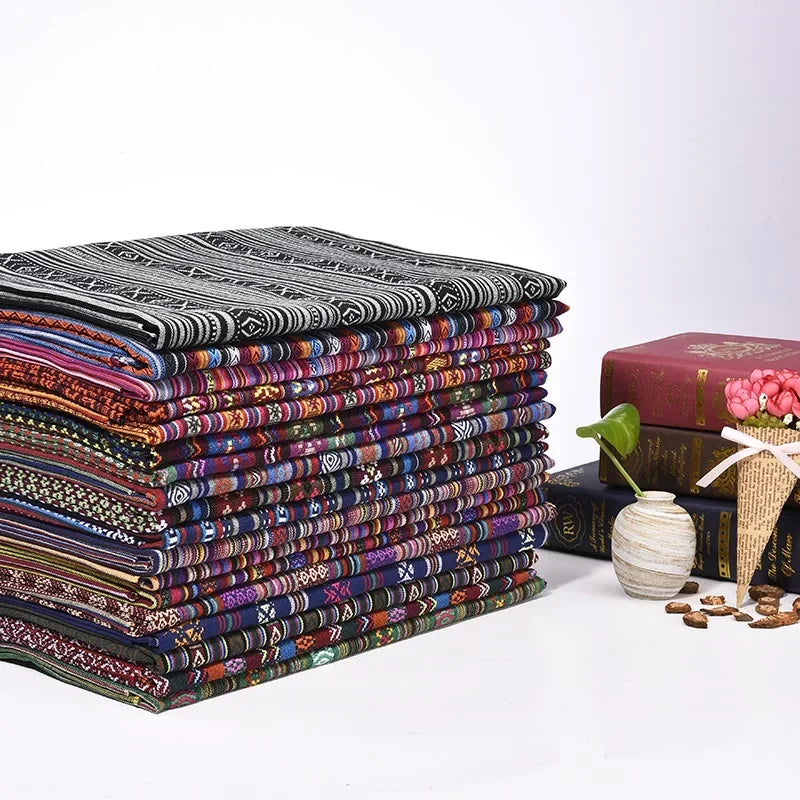 Dyed Ethnic Style Cotton Linen Fabric