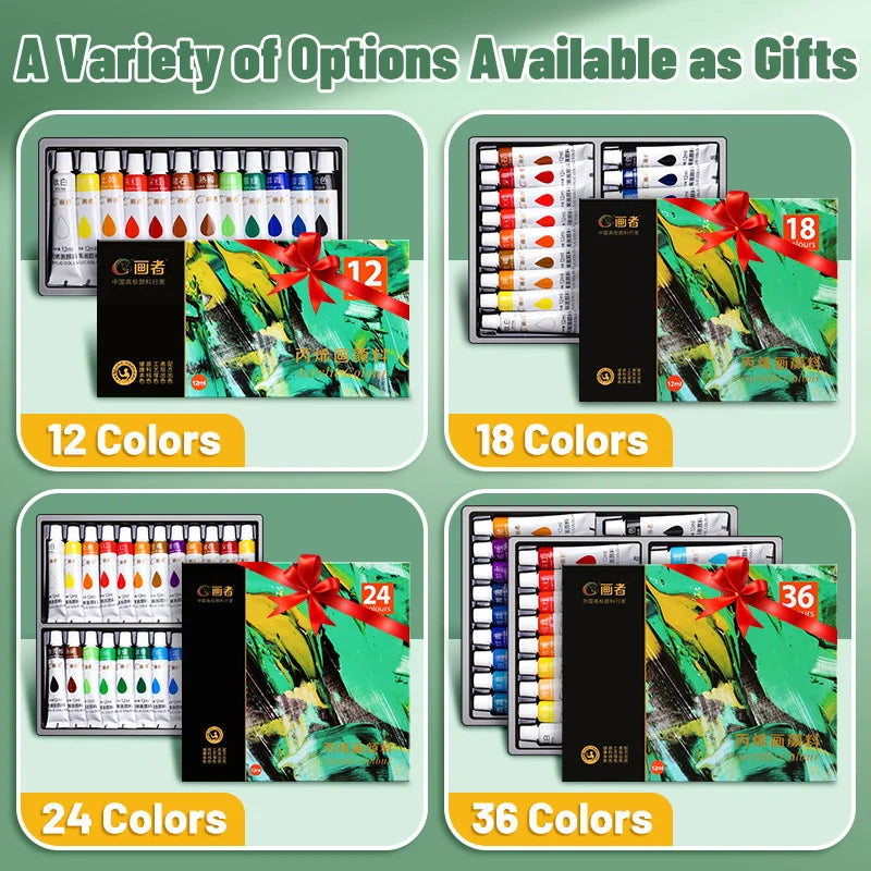 Vibrant Acrylic Paint Set 12/18/24/36 Colors