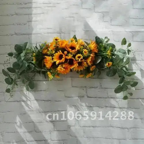 Artificial Flower Wreath Door Decoration