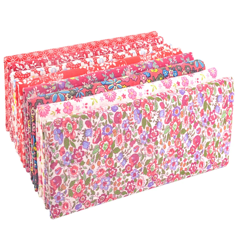 8 PCS Pack Square Multicolor Printed Cotton Fabric