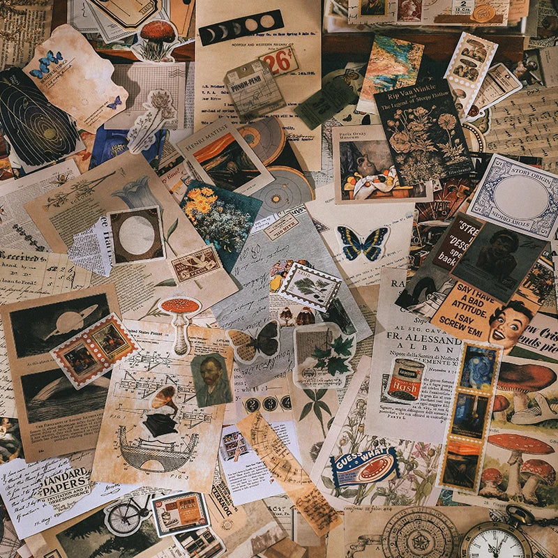 200 pcs Vintage Scrapbooking Stationery Background Paper