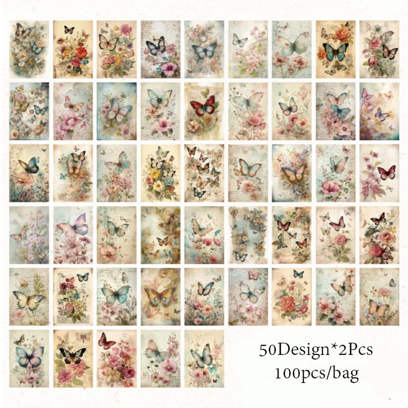 4 styles 100pcs/pack garden whisper series material book