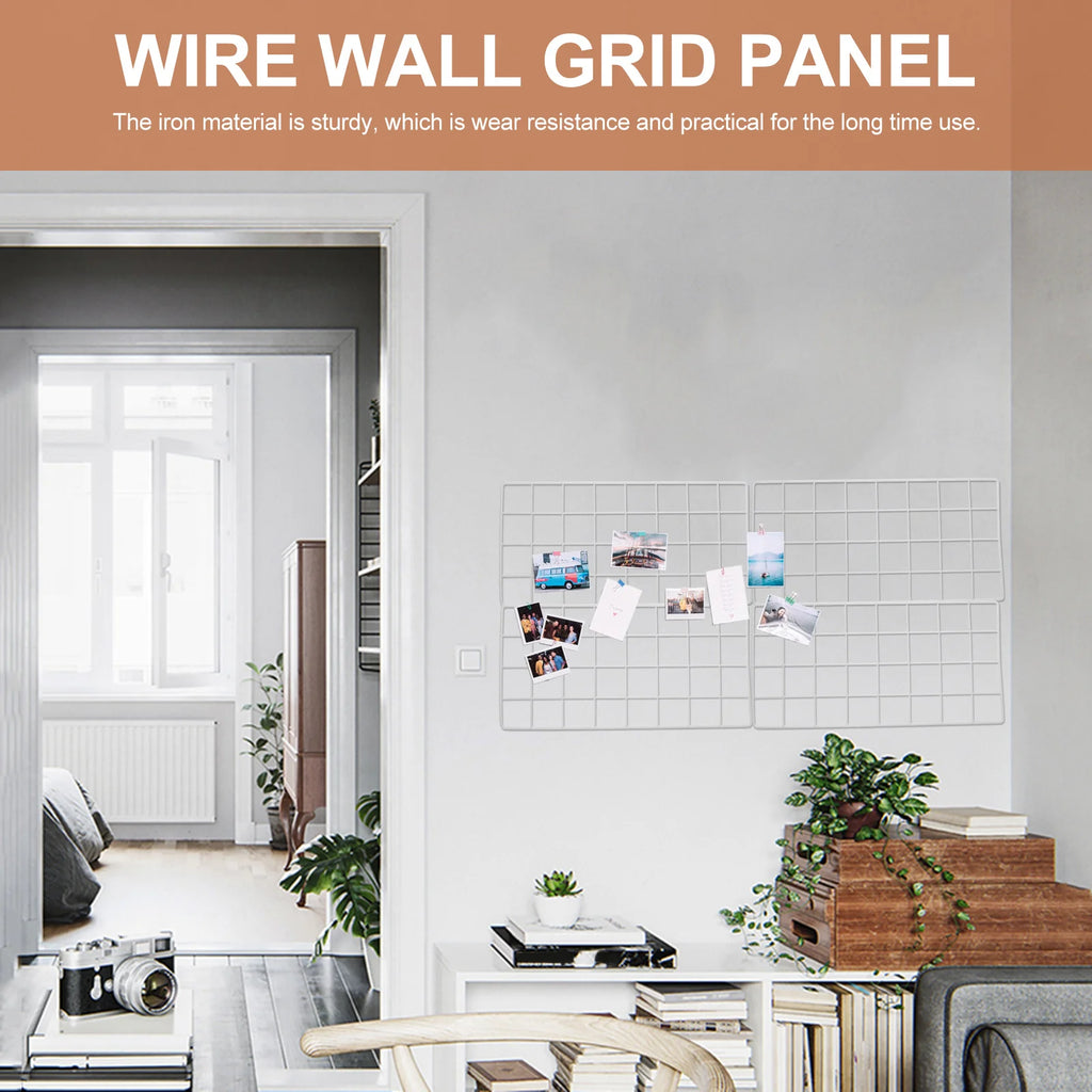 DIY Wire Wall Grid Photo Display