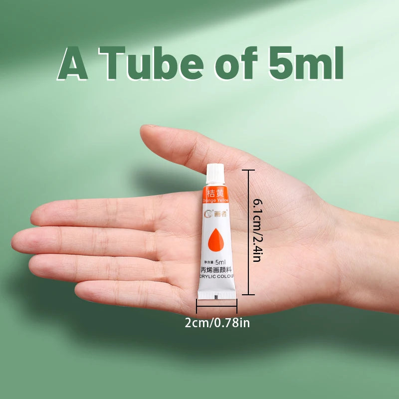 Acrylic Paint Set 12/18/24 Colors 5ml/0.17oz