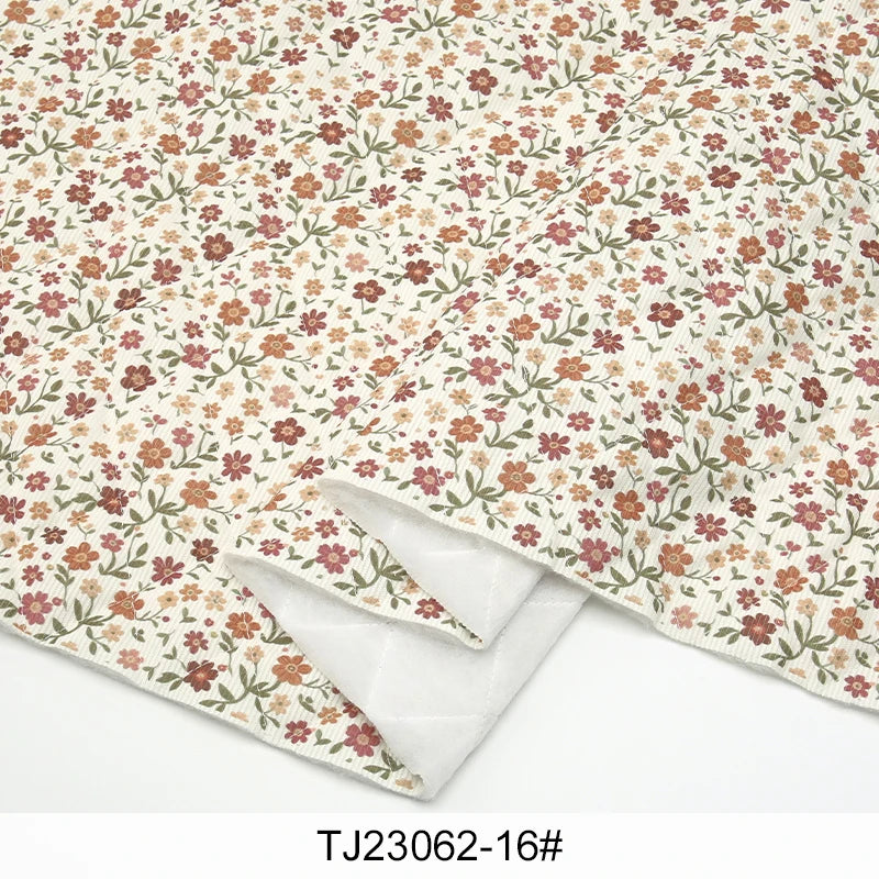 0.5m/1m/2m Vintage Floral Quilted Fabric