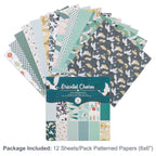 12 Sheets Vintage Background Printed Scrapbooking Paper Pads