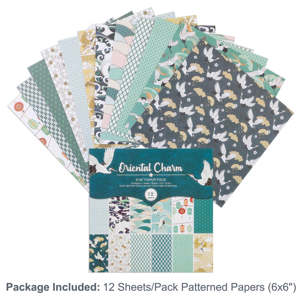 12 Sheets Vintage Background Printed Scrapbooking Paper Pads