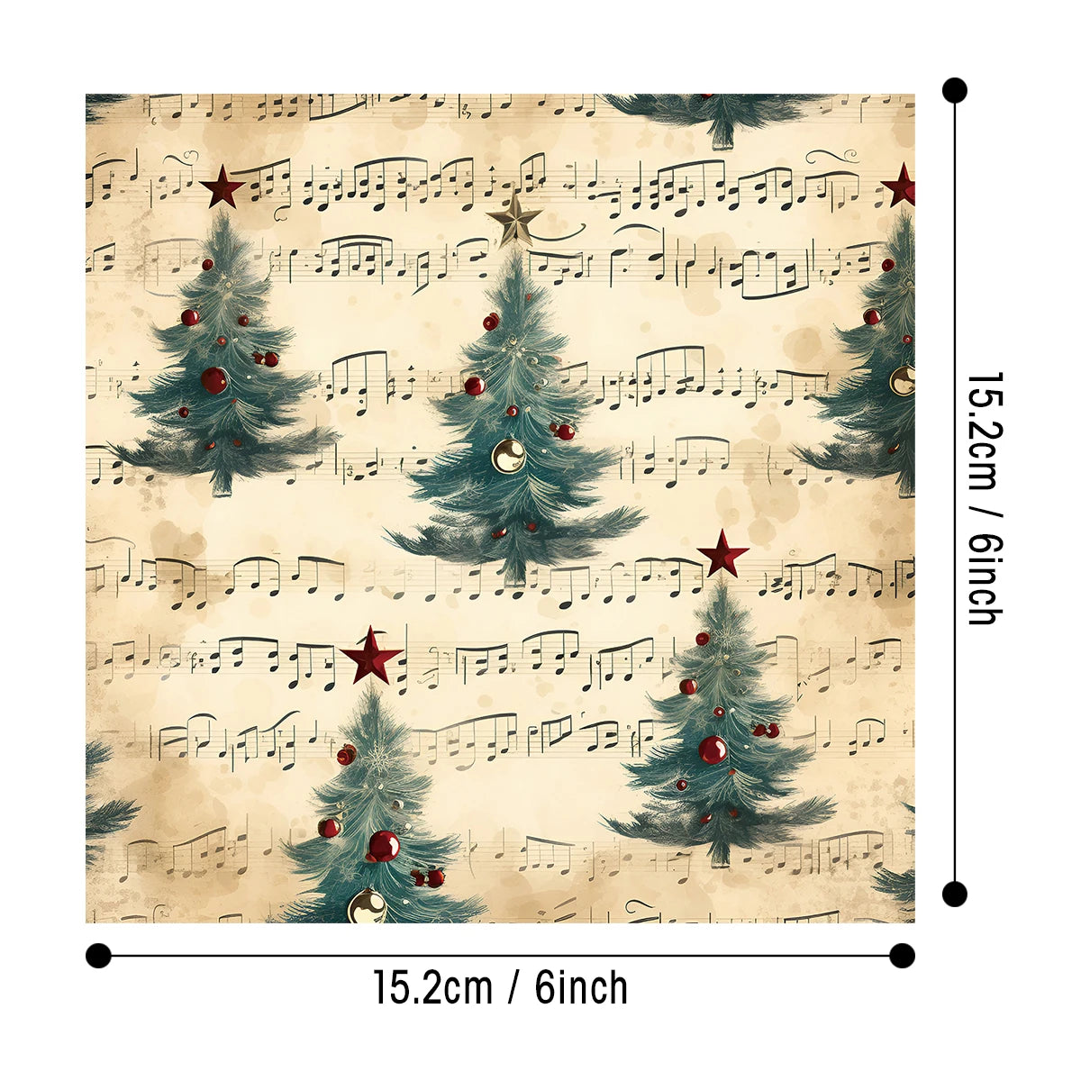 12pcs Vintage Christmas Scrapbook Paper