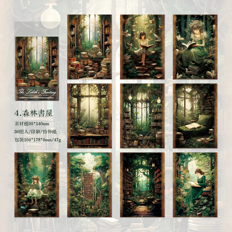 30Pieces Material paper Lilith's Fantasy Retro