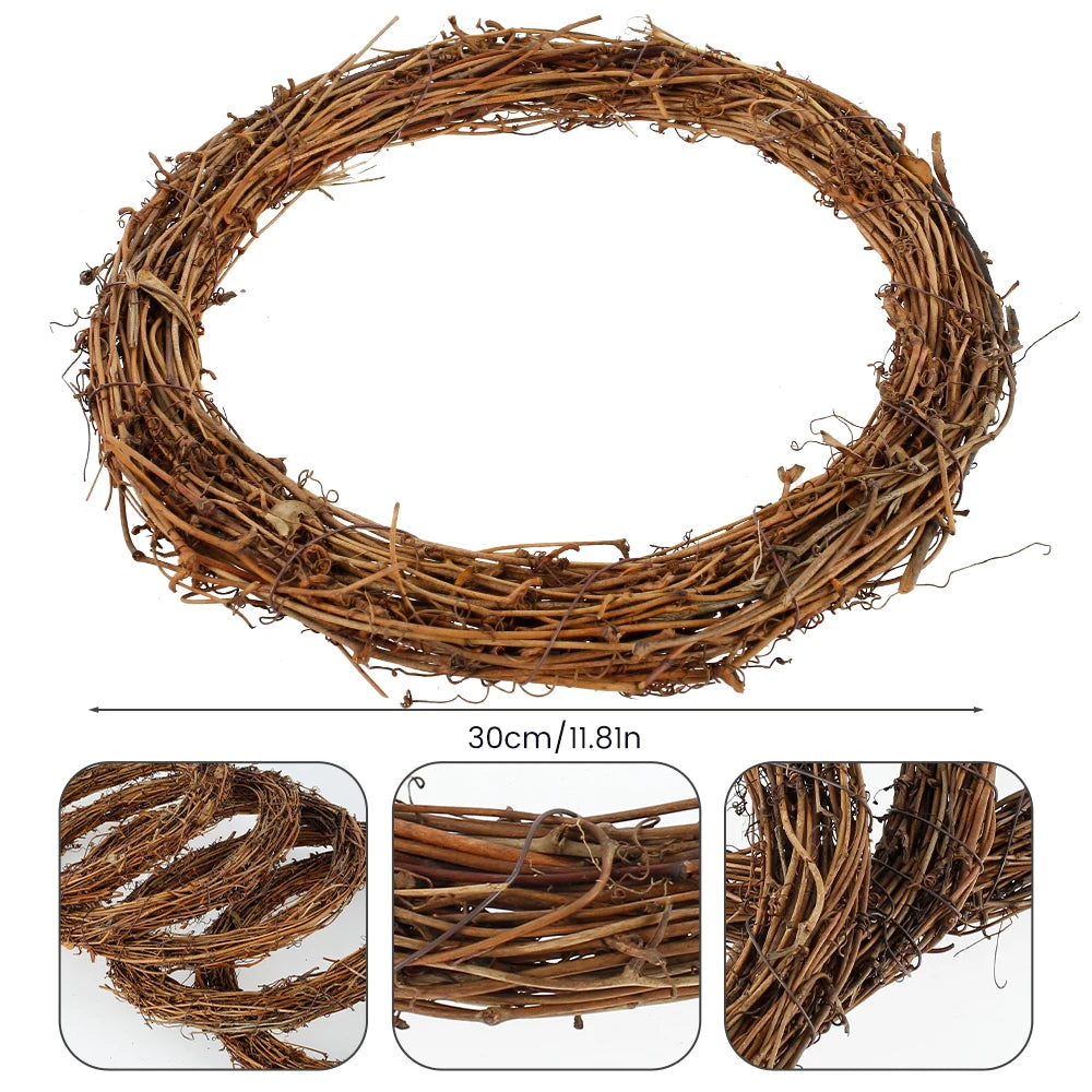 25/30cm DIY Floral Wreath Round Natural Rattan Ring
