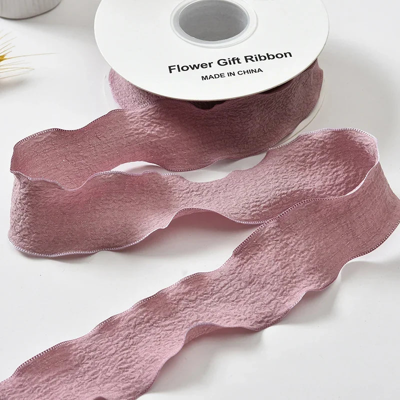 4CM 9 Meters/Roll Wrinkled Lace Edge Ribbons