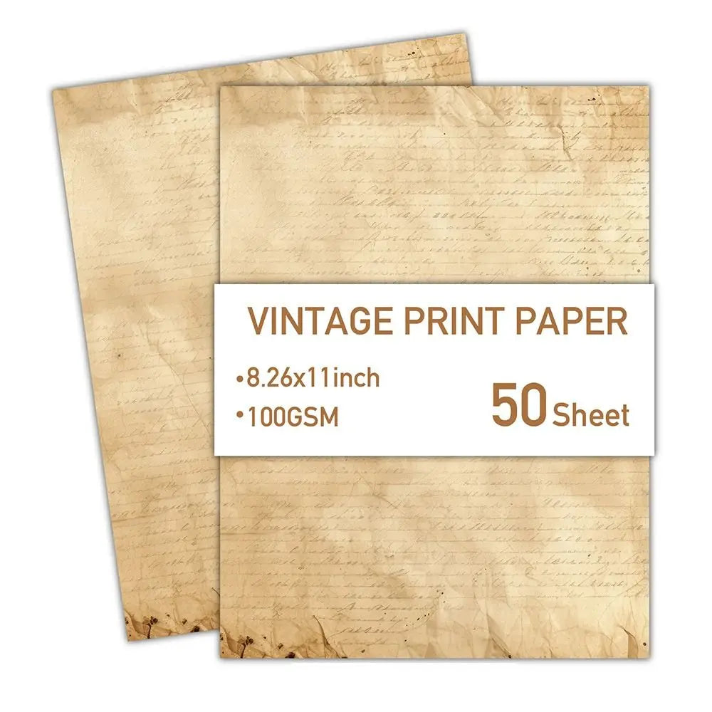 50 Sheets Vintage Stationery Scrapbook Paper