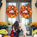 45cm Fall Wreaths Pumpkin Berry Maple Leaf