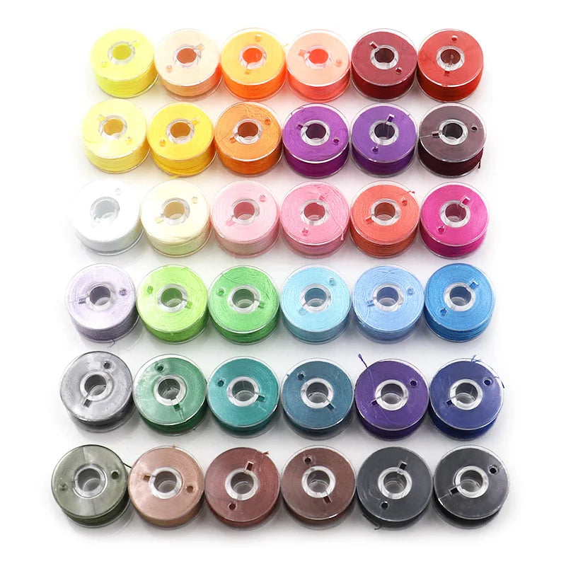 1 set 36 colors sewing thread pre-filled bobbins