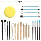 24pcs Pottery and Clay Sculpting Set for Ceramics
