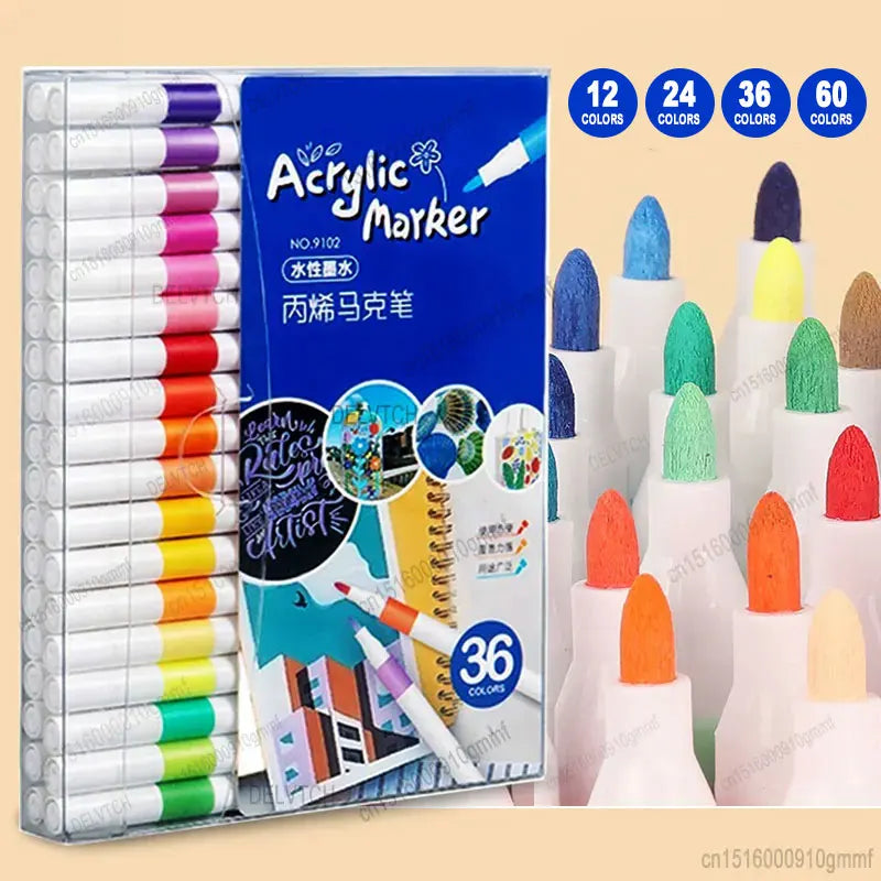 12/24/36/60 Color Set Acrylic Paint Art Marker Pen