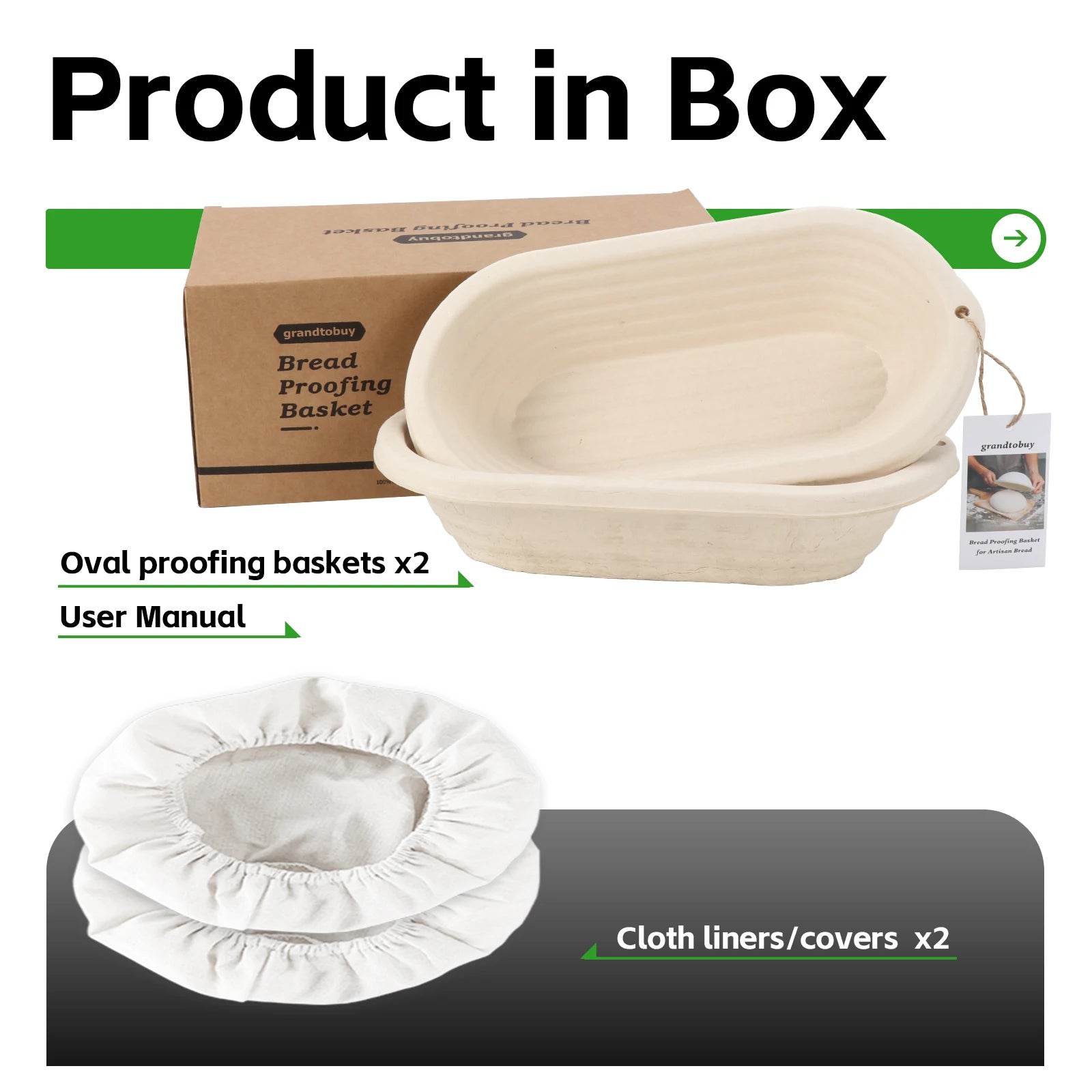 2x 12 inch Oval Pulp Bread Proofing Basket